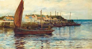 Żegluga w porcie Oban, 1892