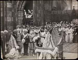 Kadr z filmu „Sześćdziesiąt lat królowa”, ok. 1914 (zdjęcie czarno-białe) autorstwa Company Byron