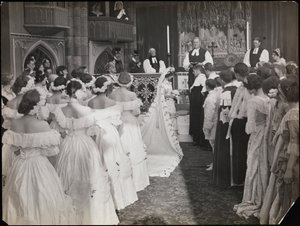 Kadr z filmu „Sześćdziesiąt lat królowa”, ok. 1914 (zdjęcie czarno-białe)