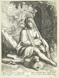 Jan Chrzciciel na pustyni autorstwa Conrad Goltzius