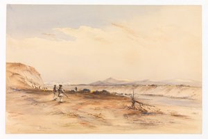 Polowanie nad rzeką Santa Cruz, ok. 1878 r. (akwarela) autorstwa Conrad Martens