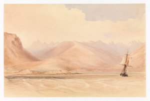 Statek badawczy HMS "Beagle" w kanale Beagle, Ameryka Południowa autorstwa Conrad Martens