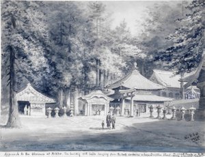 Podejście do świątyń w Nikko. (akwarela)