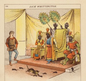 Dick Whittington (kolorowa litografia) autorstwa Constance Haslewood