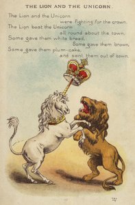 Rymowanka: Lew i jednorożec (chromolitho)