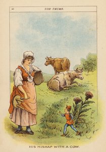 Tom Thumb (kolorowa litografia) autorstwa Constance Haslewood