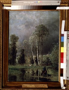 Postępująca burza. Obraz Constanta Troyona (1810-1865). Olej na drewnie, 53 x 38,5 cm autorstwa Constant Emile Troyon