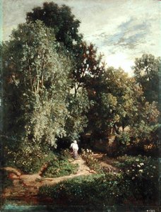 Ścieżka w małym lesie, początek lat 60. XIX wieku (olej na płótnie) autorstwa Constant Emile Troyon