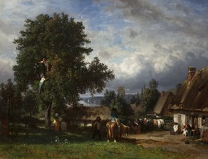 Zbiory jabłek w Normandii, 1835-65