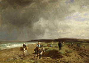 Wybrzeże w pobliżu Villers, ok.1859 autorstwa Constant Emile Troyon