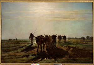 Woły idące do orki, poranny efekt Obraz Constanta Troyona (1810-1865) 1855 nd. 2,6x4 m Paryż, Musee d