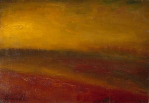 Pôr do sol Paisagem (óleo sobre tela) polonês