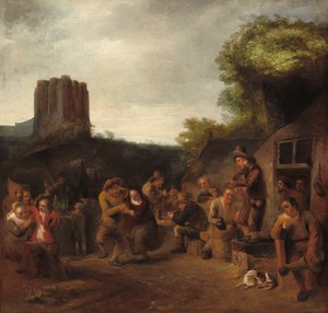 Spotkania w pobliżu karczmy, ok.1650 autorstwa Constantin Daniel van Renesse