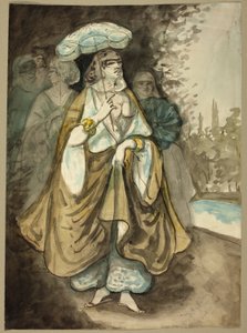 Jedna z Pań Haremu (recto); Fragment pejzażu (verso) autorstwa Constantin Guys