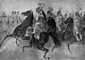 Eskorta kirasjerów, XIX w., 1930. autorstwa Constantin Guys