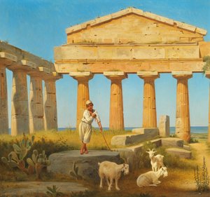 "Cerestemplet i Pæstum". Świątynia Ceres w Paestum autorstwa Constantin Hansen