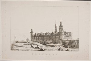 Kronborg widziany od strony północno-zachodniej autorstwa Constantin Hansen