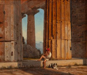 Widok na świątynię Posejdona w Paestum