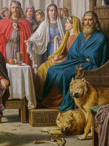 Uczta Ægira, szczegół autorstwa Constantin Hansen