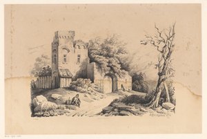 Turysta w ruinie Krajobraz (tytuł serii) autorstwa Constantinus Cornelis Huysmans