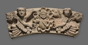 Keystone of an Arch: Kobiecy popiersie w medalionie wspieranym przez anioły, 400s autorstwa Coptic