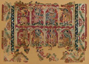 Fragmenty tkaniny w splocie gobelinowym, VI-VIII w. (tekstylia)