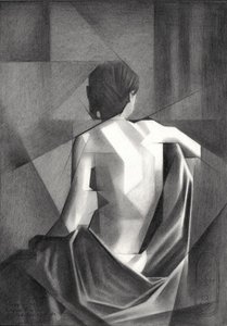 Geometryczna figura w drapowaniu