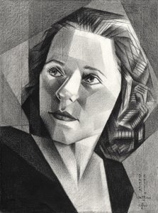 Geometryczny portret kobiety autorstwa Corné Akkers