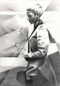 Nowoczesny portret geometryczny autorstwa Corné Akkers