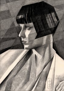 Zamyślony portret w stylu art déco autorstwa Corné Akkers