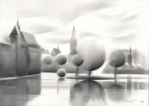 Surrealistyczne odbicia miejskiego krajobrazu autorstwa Corné Akkers
