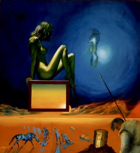 Surrealistyczny sen o zielonej kobiecie autorstwa Corné Akkers