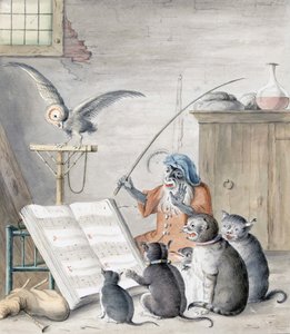 Koncert kotów (grawerowanie) autorstwa Cornelis (after) Saftleven