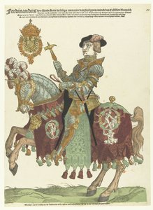 Portret Ferdynanda I Austriackiego na koniu autorstwa Cornelis Anthonisz. (manner of)