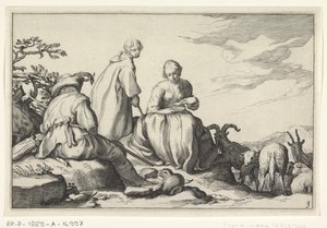 pasterze owiec Cztery sceny duszpasterskie (tytuł serii) autorstwa Cornelis Bloemaert (II) (possibly)