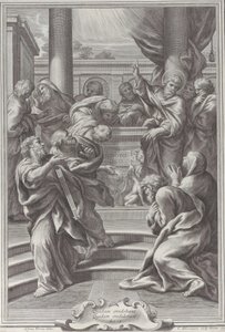Głoszenie św. Pawła w Atenach, 1679. autorstwa Cornelis Bloemaert