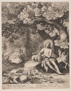 Święty Jan Chrzciciel w krajobrazie autorstwa Cornelis Bloemaert