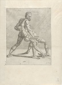Dwóch szermierzy Szermierze (tytuł serii) autorstwa Cornelis Bos (possibly)