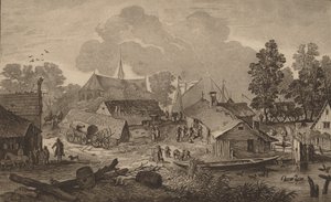 Wieś ze stawem, ok. godz. 1782. autorstwa Cornelis Brouwer