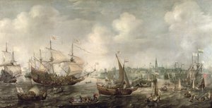 Przybycie Fredricka V do Vlissingen w 1613 r. (olej na płótnie)
