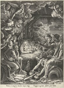 Adoracja pasterzy autorstwa Cornelis Cort