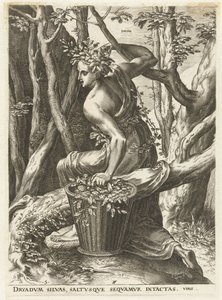Dryas (tytuł na obiekcie) Boginie i nimfy (tytuł serii) autorstwa Cornelis Cort