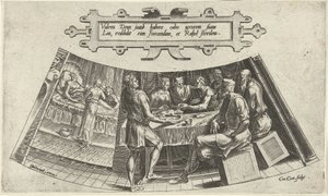 Małżeństwo Jakuba i Lei i narodziny ich pierwszego dziecka” Historia Jakuba (tytuł serii) autorstwa Cornelis Cort