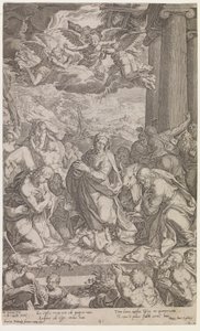 Adoracja pasterzy autorstwa Cornelis Cort