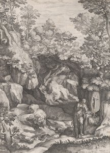 Maria Magdalena skruszona na pustyni, 1573. autorstwa Cornelis Cort