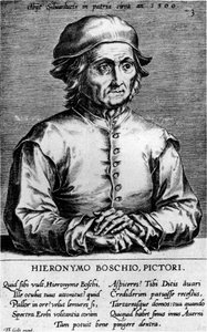 Portret Hieronima Boscha, lata 70. XVI wieku. autorstwa Cornelis Cort