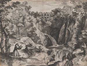 Św. Franciszek otrzymuje stygmaty, 1567. autorstwa Cornelis Cort