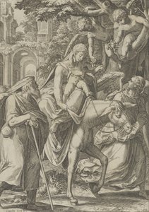 Ucieczka do Egiptu, 1571. autorstwa Cornelis Cort