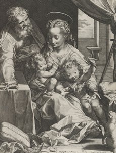 Święta Rodzina, 1577. autorstwa Cornelis Cort
