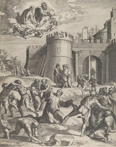 Męczeństwo św. Szczepana, 1576. autorstwa Cornelis Cort